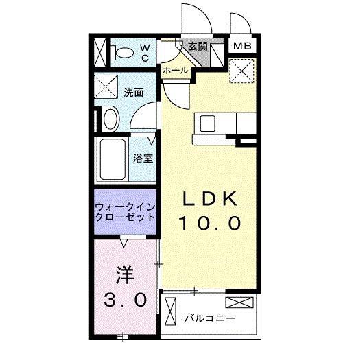 アンプルール(1LDK/3階)の間取り写真
