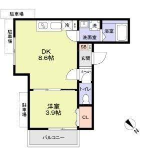 DAHLIA CHIBA(1LDK/3階)の間取り写真