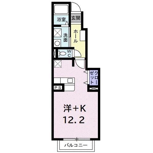 ノーブル メゾン 飯塚(1K/1階)の間取り写真