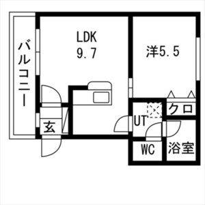 GRAND COURAGE(1LDK/4階)の間取り写真