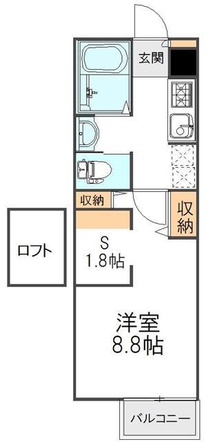エンジェルの森(1K/1階)の間取り写真