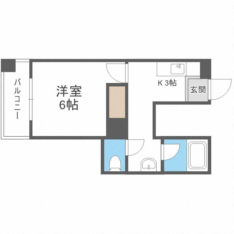 ヴェルドミール堺(1LDK/2階)の間取り写真
