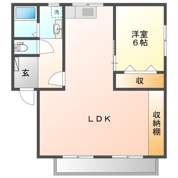 フレグランス77(1LDK/2階)の間取り写真