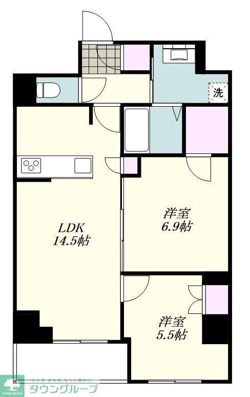 ロイジェント戸越銀座(2LDK/3階)の間取り写真