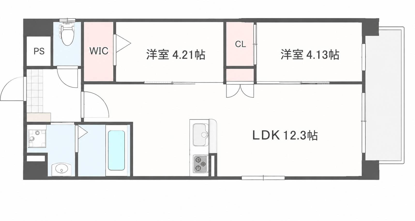 鉄砲町柴崎ビル(2LDK/10階)の間取り写真