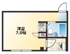 シティコーポ上汐(ワンルーム/5階)の間取り写真