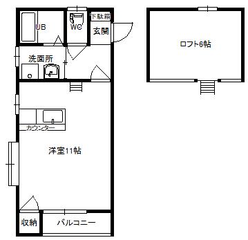 グリーンヴィラA(ワンルーム/1階)の間取り写真