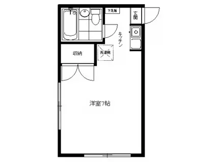 コーポムラサキ(ワンルーム/2階)の間取り写真