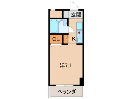 シェトワ城東(1K/4階)の間取り写真