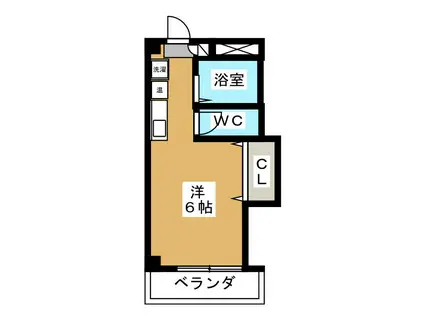 石坂ゼフィール(ワンルーム/2階)の間取り写真