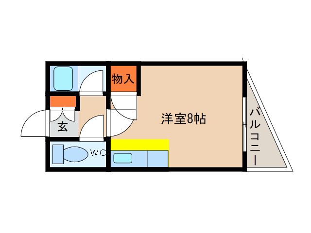 ノースコート梁川(ワンルーム/3階)の間取り写真