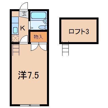 ハビデ清水(1K/2階)の間取り写真
