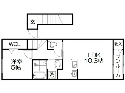 リバーサイドシトラス(1LDK/2階)の間取り写真