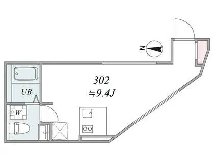 TRIAS231(ワンルーム/1階)の間取り写真