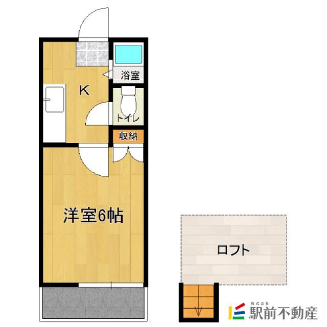 ステーションハイツ(ワンルーム/2階)の間取り写真