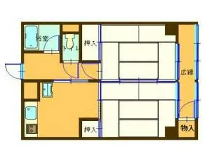 城山第2ビル(2DK/5階)の間取り写真