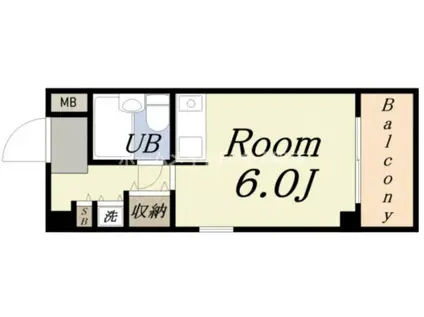 ベルメゾン朝潮橋(ワンルーム/4階)の間取り写真