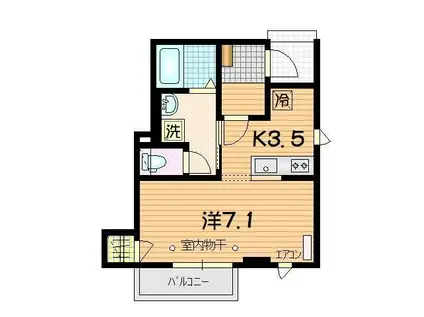 APIS(1K/1階)の間取り写真
