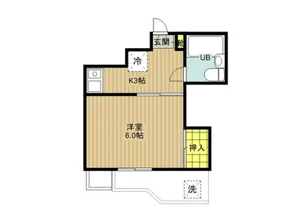 オーク新狭山(1K/2階)の間取り写真