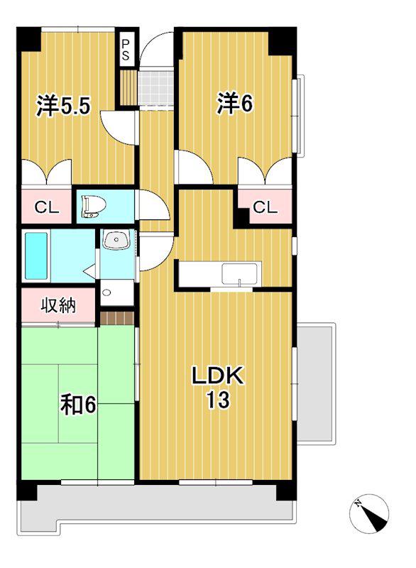 サンハイム千石(3LDK/2階)の間取り写真