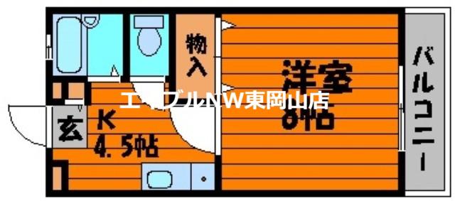 メープル湊A(1K/1階)の間取り写真