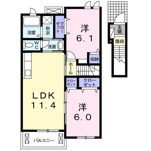 スターポップ M I(2LDK/2階)の間取り写真