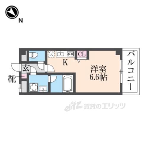 AILE武庫之荘 (ワンルーム/4階)の間取り写真