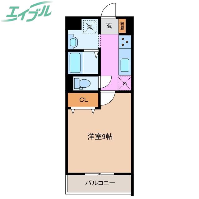 フィオレティーナ四日市(1K/1階)の間取り写真