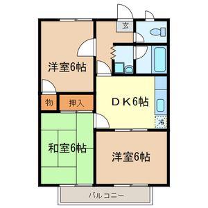 第2ジュネス黒田(3DK/2階)の間取り写真