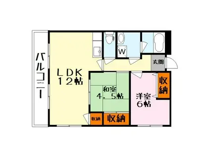 バローゼ3(2LDK/3階)の間取り写真