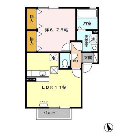ヴィラ・サンライズA(1LDK/1階)の間取り写真