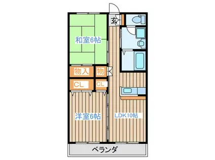 αNEXT鶴ヶ谷IIB(2LDK/1階)の間取り写真