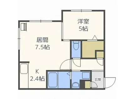 ノーチェ(1LDK/1階)の間取り写真