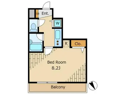 グランドガーラ麻布十番(1K/5階)の間取り写真