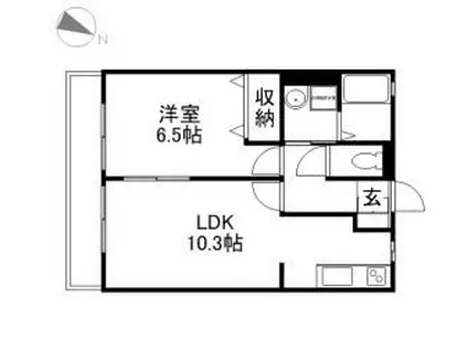 ロワジールII(1LDK/2階)の間取り写真