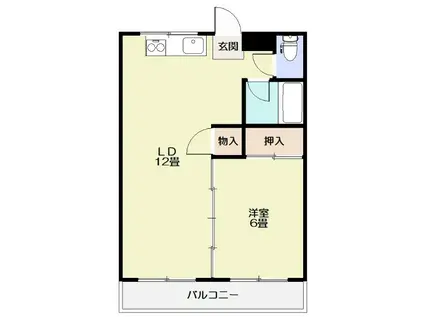コーポ花立(1LDK/2階)の間取り写真