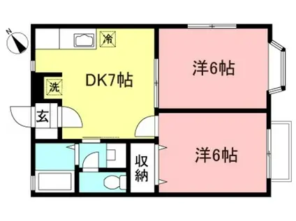 エクレール清和(2DK/1階)の間取り写真