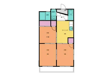 グリーンハイツ井出 A(3DK/2階)の間取り写真