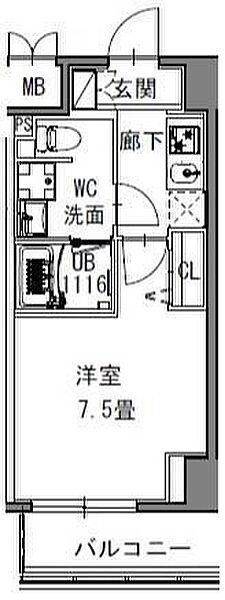 Sレジデンス新御徒町ウエスト(1K/6階)の間取り写真