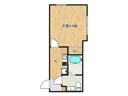 REBERTY赤羽II(1K/2階)の間取り写真