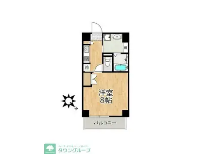 ステーションタワーウラヤス(1K/9階)の間取り写真