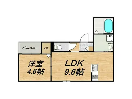 LECOCON一宮IV(1LDK/1階)の間取り写真