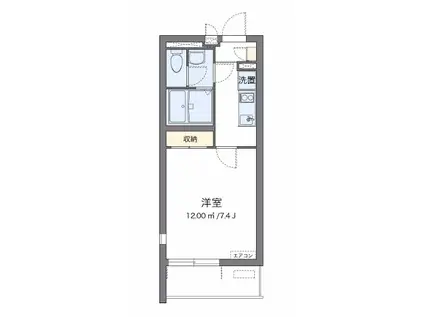 クレイノグラマット(1K/2階)の間取り写真