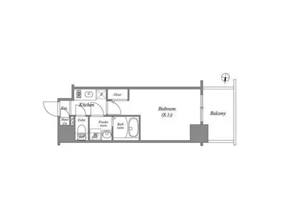 エスリード新栄(1K/10階)の間取り写真