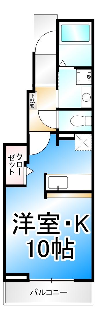 タッセル (1K/1階)の間取り写真