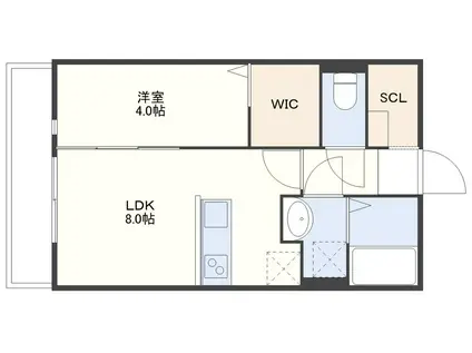 大村市協和町アパート 1号地(1LDK/1階)の間取り写真