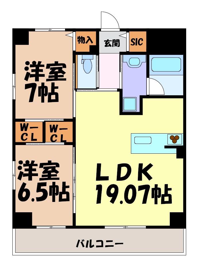 KAYA KIKUI(2LDK/4階)の間取り写真