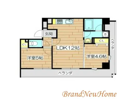 プレステージ12番館(2LDK/4階)の間取り写真