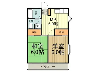 ハイム山水(2DK/2階)の間取り写真