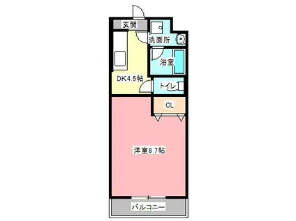 FIUME STUDIO(1DK/2階)の間取り写真